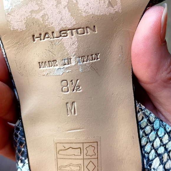 Halston Snakeskin Sandals - Picture 7 of 8